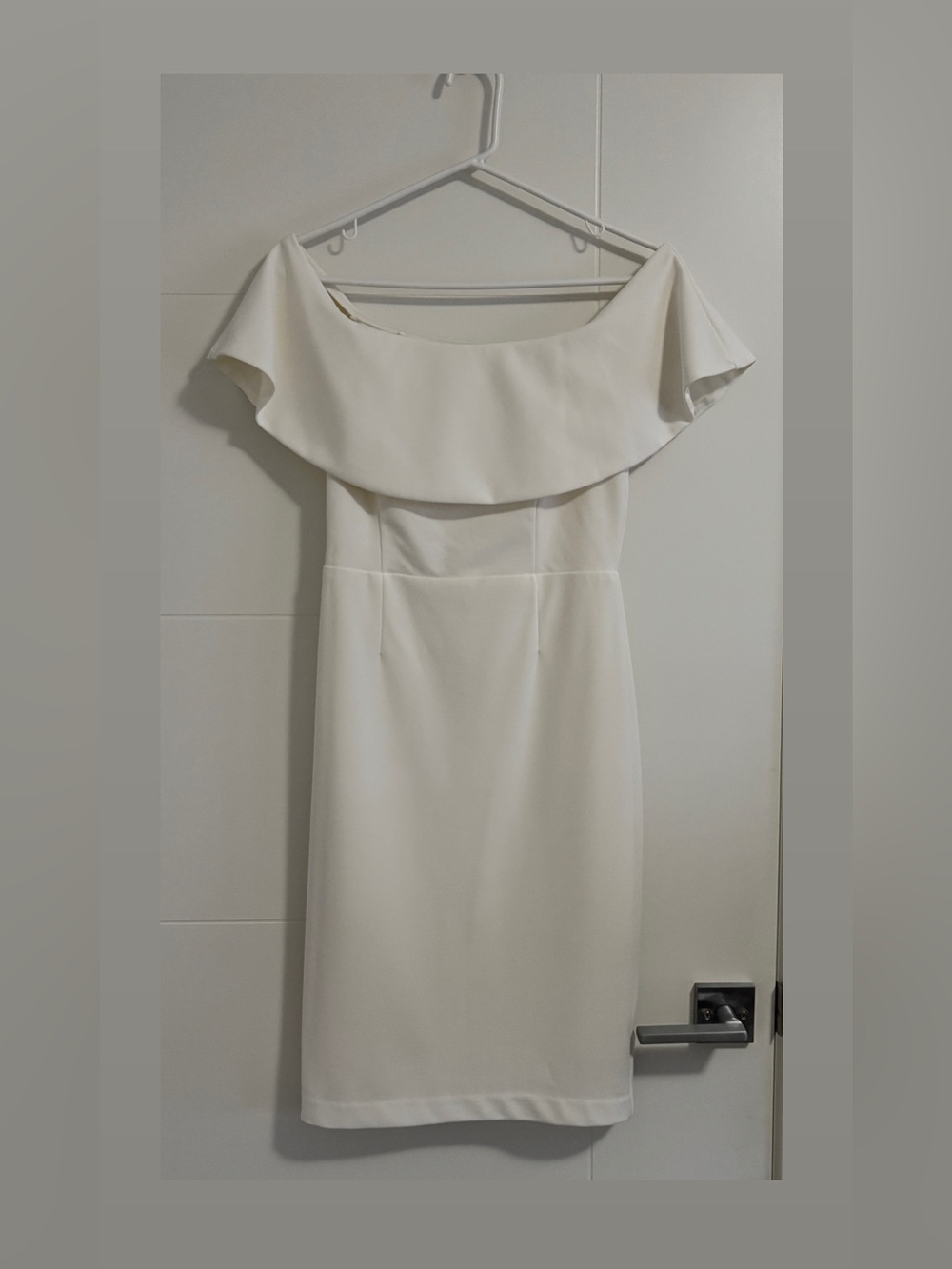Dynamite Off-Shoulder Cream Cocktail Dress